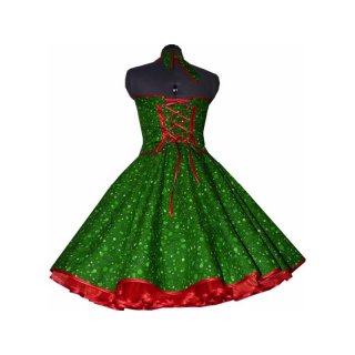 50er Tanzkleid zum Petticoat grn mit grnen Punkten