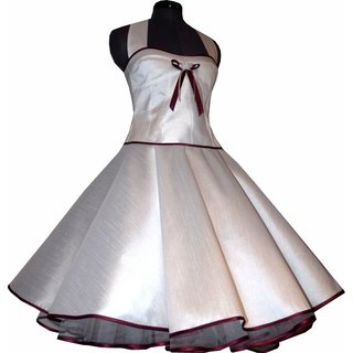 50er Jahre Brautkleid Seidentaft wei zum Petticoat mit Bnderwahl 34-40