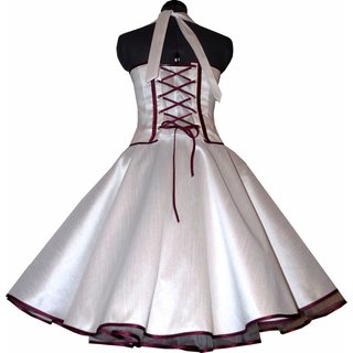 50er Jahre Brautkleid Seidentaft wei zum Petticoat mit Bnderwahl 34-40