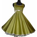  50er Jahre Kleid Tanzkleid uni olivgrn zum Petticoat Gr36