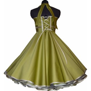  50er Jahre Kleid Tanzkleid uni olivgrn zum Petticoat 36