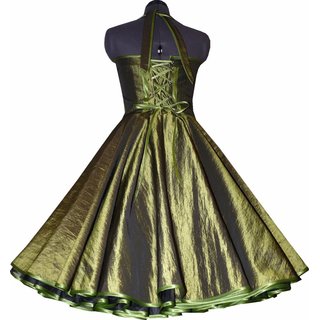 Taftkleid 50er Jahre  grn olive zum Petticoat Jugendweihe Festkleid