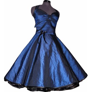 Taftkleid 50er Jahre royal blau zum Petticoat Jugendweihe Festkleid