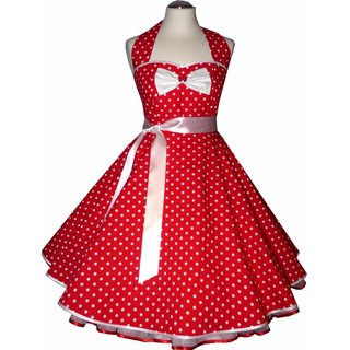 Tanzkleid 50er Jahre zum Petticoat rot weie Punkte