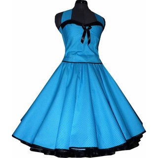 Tanzkleid der 50er Petticoat Kleid trkis winzige weie Punkte 36