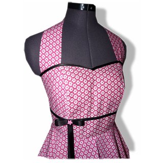 50er Tanzkleid zum Petticoat pink weie kleine Retroblumen