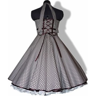 50er Tanzkleid zum Petticoat Retroblumen Farbwahl braun rot pink trkis schwarz grn lila