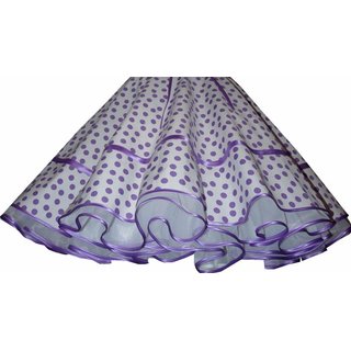 Tanzrock zum Petticoat wei mit lila Punktewirbel Punkterock