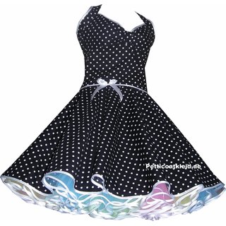 Punkte Petticoat Kleid 2 schwarz kleine weie Tupfen