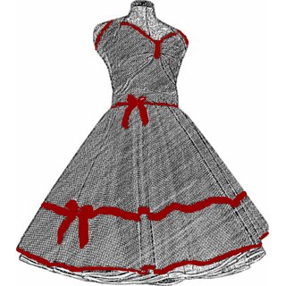 50er Petticoatkleid schwarz wei rote Kirschen verschiedene Modelle