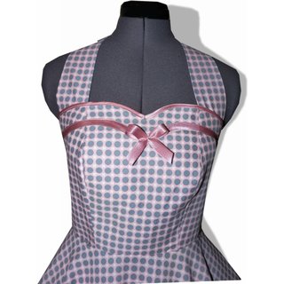 50er Jahre Kleid zum Petticoat Vintage rosa graue Punkte Dots Rockabilly 36