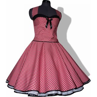 50er Jahre Retro Kleid zum Petticoat bordeaux Vintage weie Blumen