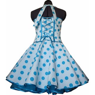 50er Jahre Kleid zum Petticoat wei trkis Punkte Dots 38