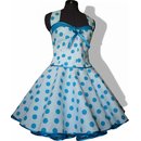 50er Jahre Kleid zum Petticoat wei trkis Punkte Dots 38
