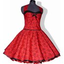 Rotes Kleid zum Petticoatin rot mit kleinen Streublmchen...