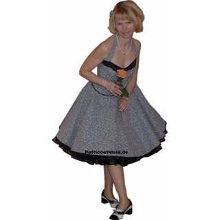 Korsagenkleid zum Petticoat 50er Jahre Vichy Karo  schwarz wei