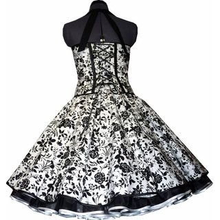 50er Jahre Petticoatkleid weiss schwarze Rosen zum Petticoat nicht gewnscht 38