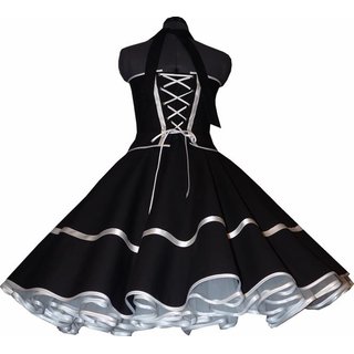  50er Jahre Petticoat Kleid  schwarz Dekoltee weie Blumen