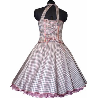 Punkte Kleid zum Petticoat rosa mit grauen und weien Punkten