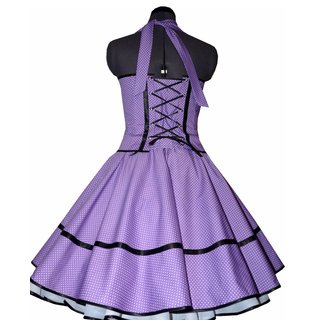 Petticoat Kleid lila violett schwarz kleine weie Punkte