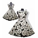 50er Jahre Kleid zum Petticoat Retrokleidschwarz graue...