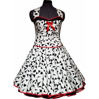 50er Jahre Kleid zum Petticoat wei mit schwarzen Prismen Korsage