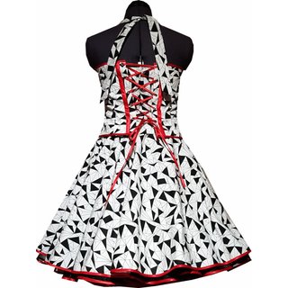 50er Jahre Kleid zum Petticoat wei mit schwarzen Prismen Korsage