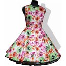 Kleid zum Petticoat Rockabilly pink grne Rosen  32-44