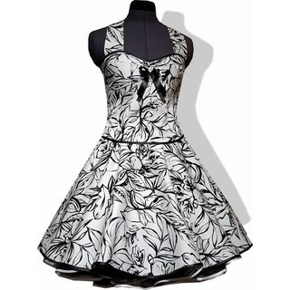 50er Jahre Petticoat Kleid Brautkleid Hochzeit wei schwarz Bltter