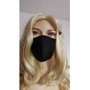  Nasen- Mundmaske schwarz matt und glnzend Wendestoffmaske 