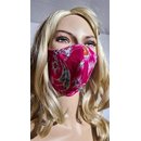 Abstrakte Mundbedeckung Stoffmaske  in pink trkis...