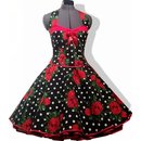 50er Jahre Kleid zum Petticoat schwarz rote Rosen und...