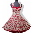  50er Jahre Kleid zum Petticoat wei rote Kirschen und...