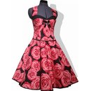 Petticoatkleid zum Petticoat schwarz rote Rosen Vintage...