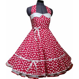  50er Jahre Petticoatkleid rot wei tanzende Punkte Kleid Rockabilly Vintage