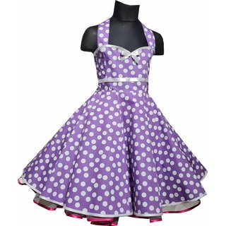 Kinder Petticoat Kleid Punkte Mdchen Einschulung Party Blumenkind lila wei
