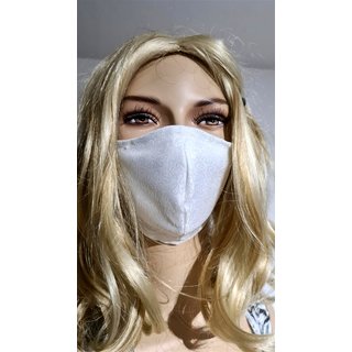 Mundmaske Mund Nasenbedeckung Stoffmaske wei Muster doppellagig mit Filtertasche waschbar