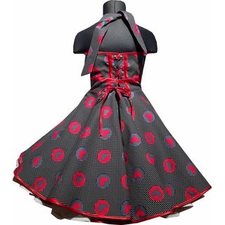 Kinder Petticoat Kleid Drehkleid Mdchen Herzen und Punkte schwarz wei rot