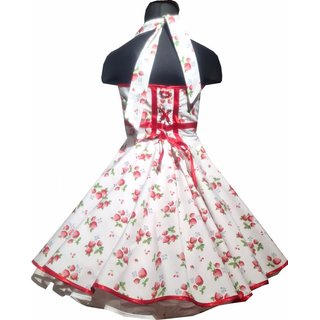 Kinder Petticoat Kleid Drehkleid Mdchen kleine Erdbeeren wei rot