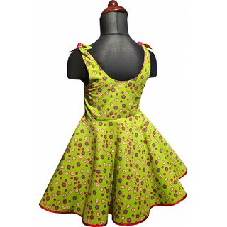 Kinder Petticoat Kleid Drehkleid Mdchen Punkte Blmchen grn rot Gr 116-134