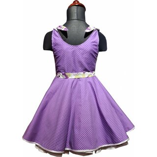 50er Jahre Kinder Petticoat Kleid Drehkleid Mdchen Punkte lila violett Blumen Gr. 80-152