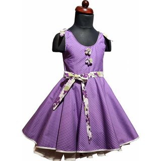 Kinder Petticoat Kleid Drehkleid Mdchen Punkte Blmchen lila wei Gr 116-134