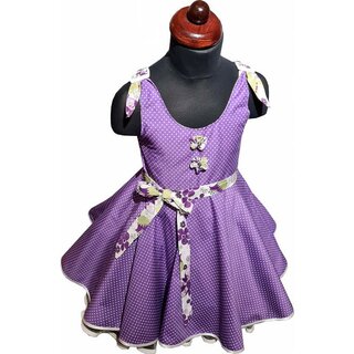 Kinder Petticoat Kleid Drehkleid Mdchen Punkte Blmchen lila wei Gr 116-134