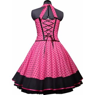  50er Punkte Petticoatkleid pink kleine schwarze VintageTupfen