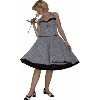Korsagenkleid zum Petticoat 50er Jahre Vichy Karo  schwarz wei Gr 36