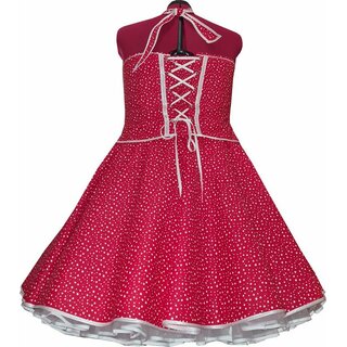 50er Jahre Retrokleid zum Petticoat rot wei Rockabilly 46/48