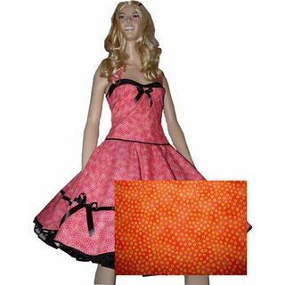  Kleid zum Petticoat orange kleine Punktekringel