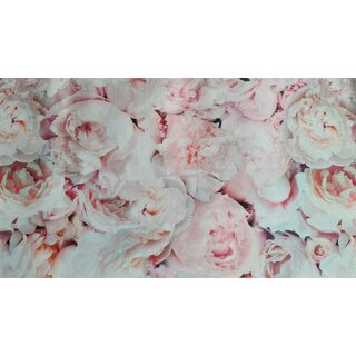 50er Jahre Hochzeitskleid wei mit rosa Rosen Brautkleid zum Petticoat 36