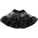 Petticoat schwarz Unterrock mit Organza und Tll 2 Lagen