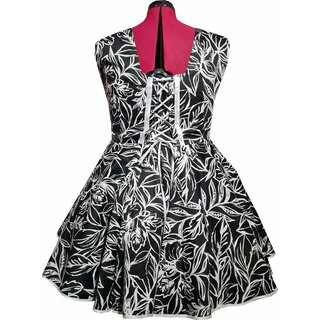  Kleid zum Petticoat Rockabilly schwarz wei Blattmotive 44